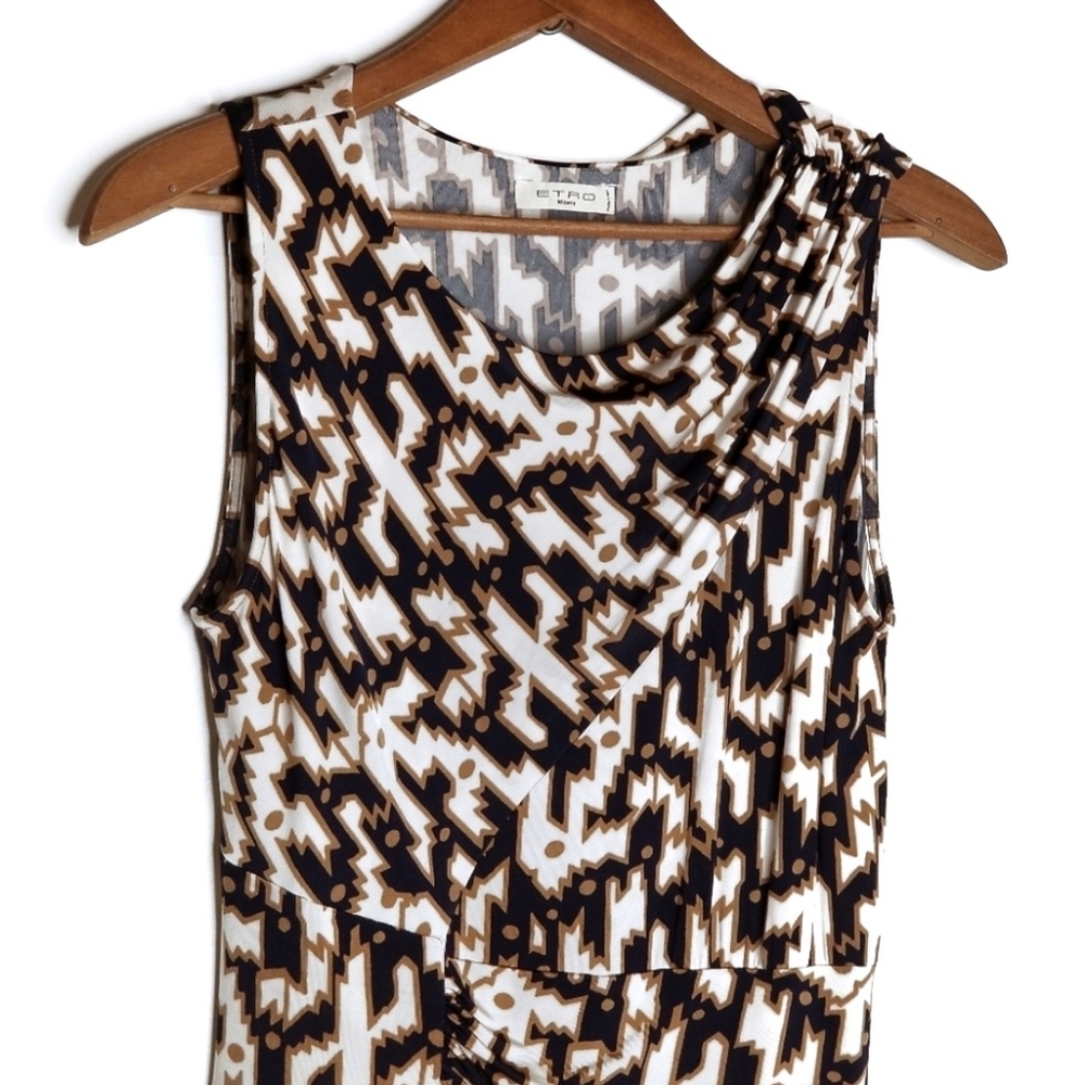 ETRO | Stretch Jersey Dress Sleeveless Geometric Small